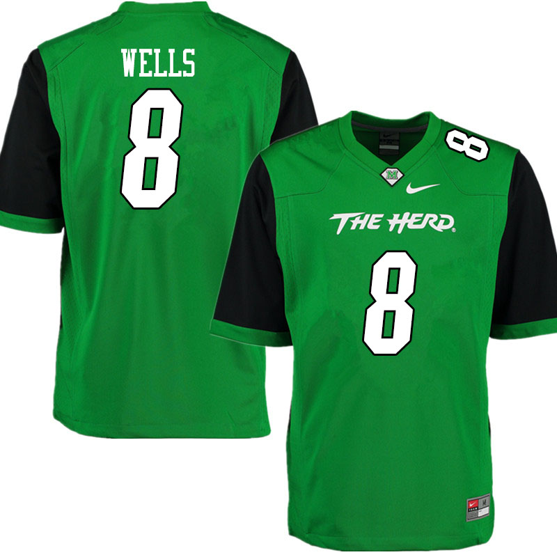 Men #8 Grant Wells Marshall Thundering Herd College Football Jerseys Sale-Gren